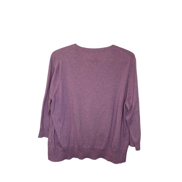 Eileen Fisher three-quarter sleeve button front cardigan purple women's size XL - Picture 4 of 4